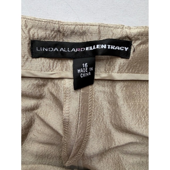 Linda Allard Ellen Tracy 100% Silk Pant Suit Champagne Gold Metallic 2pc Set 16 - Picture 14 of 16